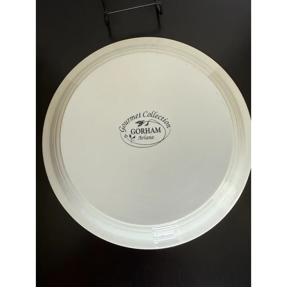 Vintage Gorham Ariana 10” Pie Plate Gourmet Collection Floral Serving Dish